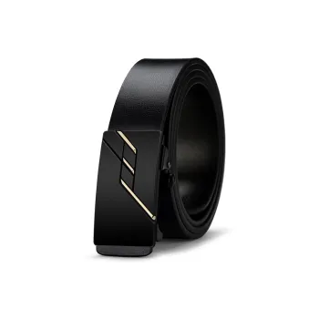 NIUMJ Automatic Buckle, No Button Inside, Business Belt, Business, Suit Trouser Belt Cow Leather Belts Men's 3.3cm