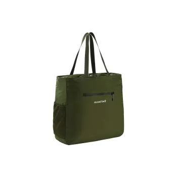 MONTBELL Nylon Tote Bag, Shopping Bag, Shoulder Bag, Handbag Large Size Unisex Khaki Green