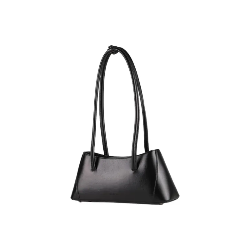 MESCOLATO Top Grain Cow Leather One Shoulder Shoulder Bag Medium Size Women's Ecru/Classic Black-2