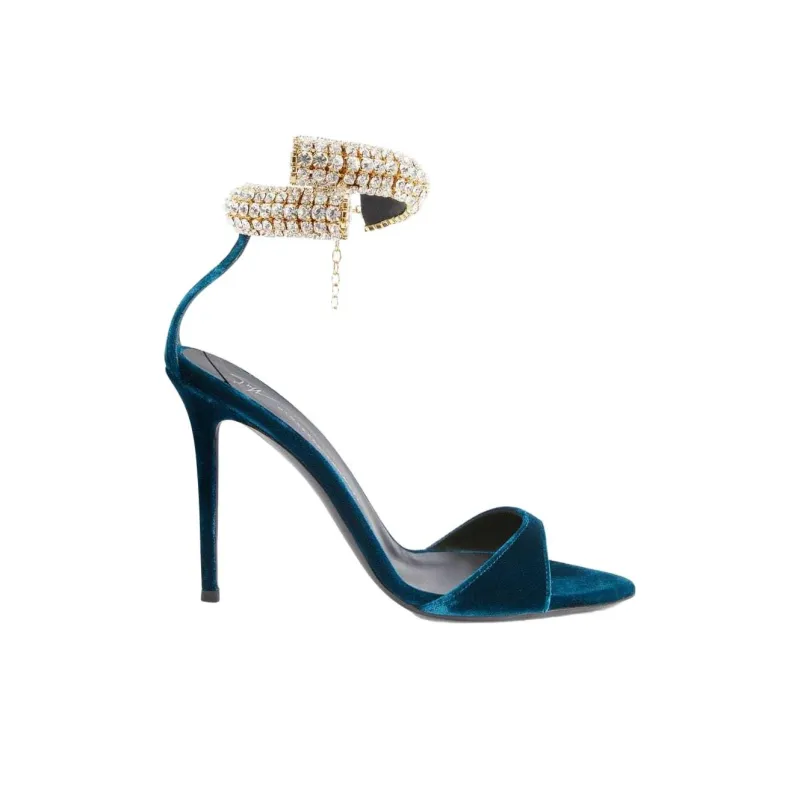 Giuseppe Zanotti Intriigo Bijoux 105mm Velvet Sandals Women's-1