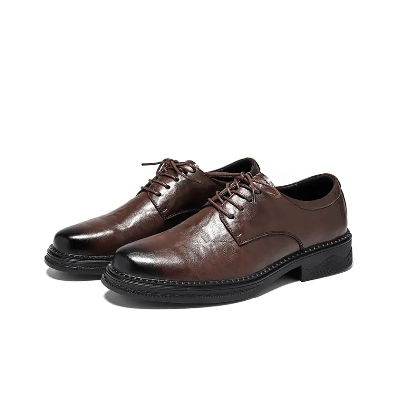 XIAOTOULANG Dress Shoes Men Low Top Black/Brown-14