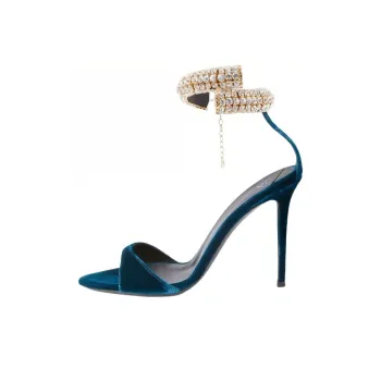 Giuseppe Zanotti Intriigo Bijoux 105mm Velvet Sandals Women's