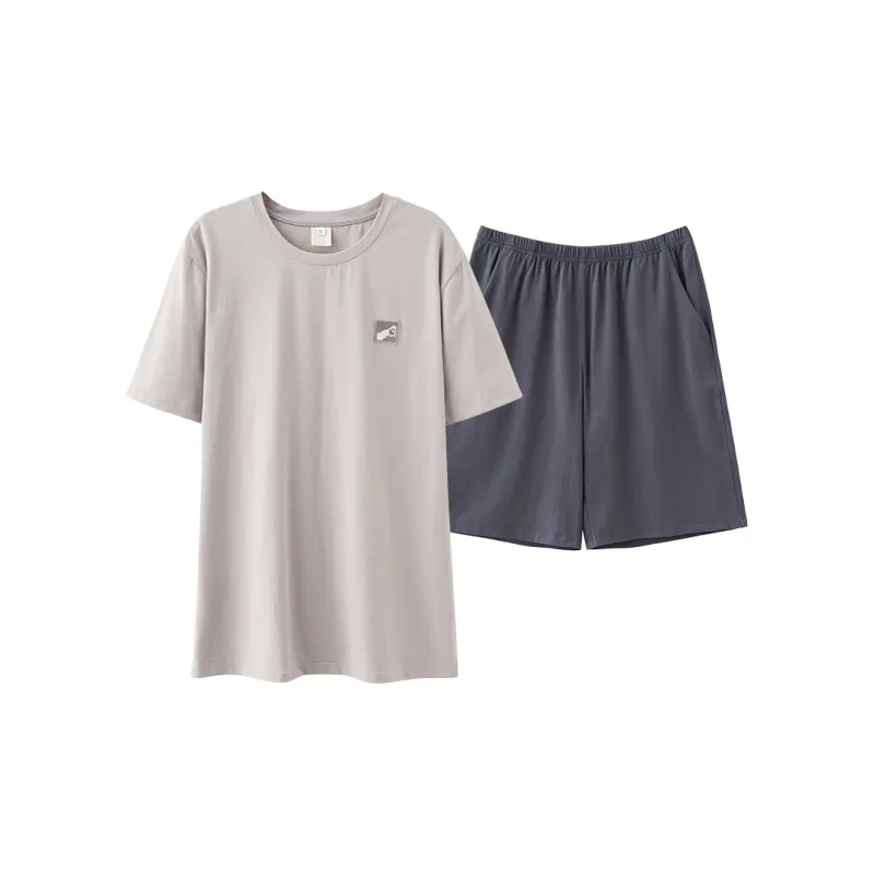 White Ran Men Pajama Sets-1