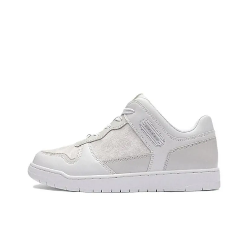 COACH Low Top Skateboard Shoes Women's White-0