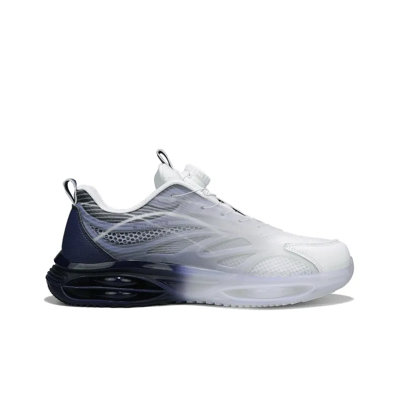 Warrior Anti Slip Wear Resistant Breathable Height Increasing Low Top Chunky Sneakers Men's White Gray-1