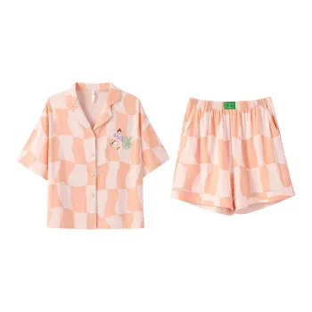Aannsfam Pajama Set Women's Beige Orange