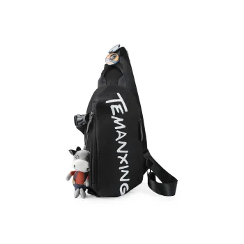GEERDUN Oxford Sling Bag Regular Unisex Black/White