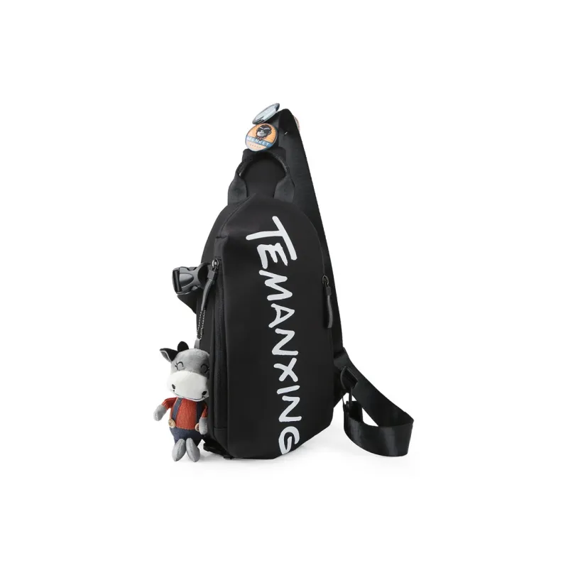 GEERDUN Oxford Sling Bag Regular Unisex Black/White-0
