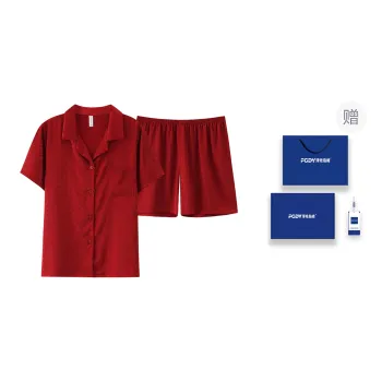 Floating Light Islands Pajama Set Women's Gift Box Set Red