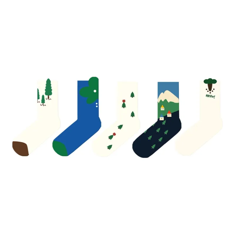 Duanmei Mid Calf Socks Women's 5 Pack-0
