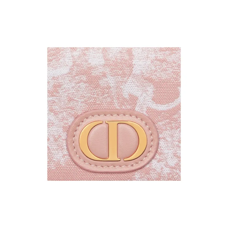 DIOR 30 Montaigne Jacquard Fabric Wallet Women's Pink-4