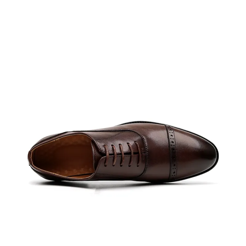 XIAOTOULANG Dress Shoes Men Low Top Black/Brown-8
