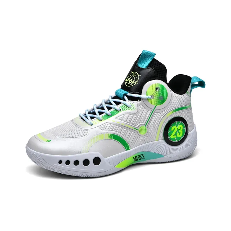 MEKY Cushioned Slip-Resistant Abrasion-Resistant Breathable Mid-Top Basketball Shoes Unisex-4
