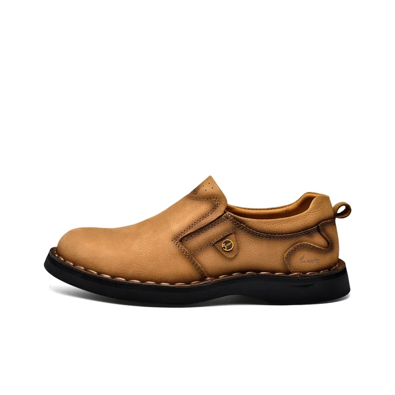 Laoks Men's Casual Shoes Men Low Top Black/Light Brown/Dark Brown-5
