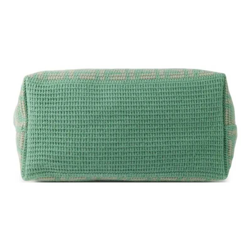 FENDI Cashmere Tote Bag, Shopping Bag, Handbag Large Size Women's Green-4