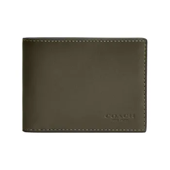 COACH Premium Quality Calfskin Wallet Men's Army Green
