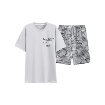 Song Qianya SS24 Pajama Set Men's Silver Gray