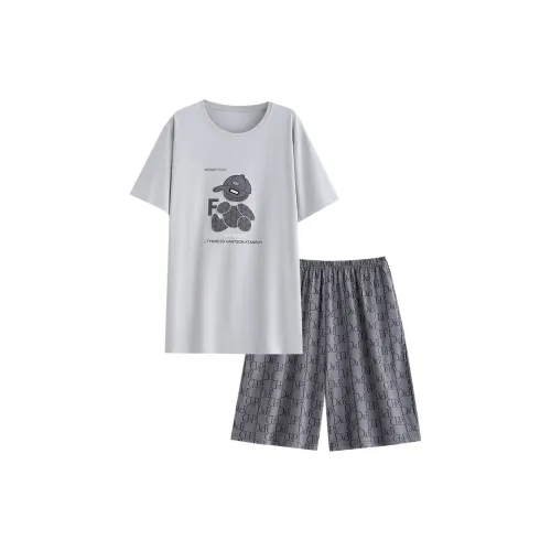 Follow The United States Pajama Set Men's Gray