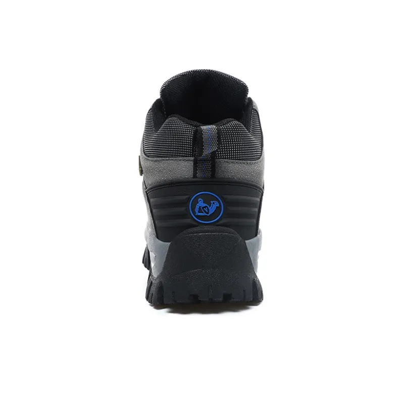 GESENLANG Anti Slip Wear Resistant Water Resistant Impact Resistant Mid Top Trekking Shoes Men's Gray-4