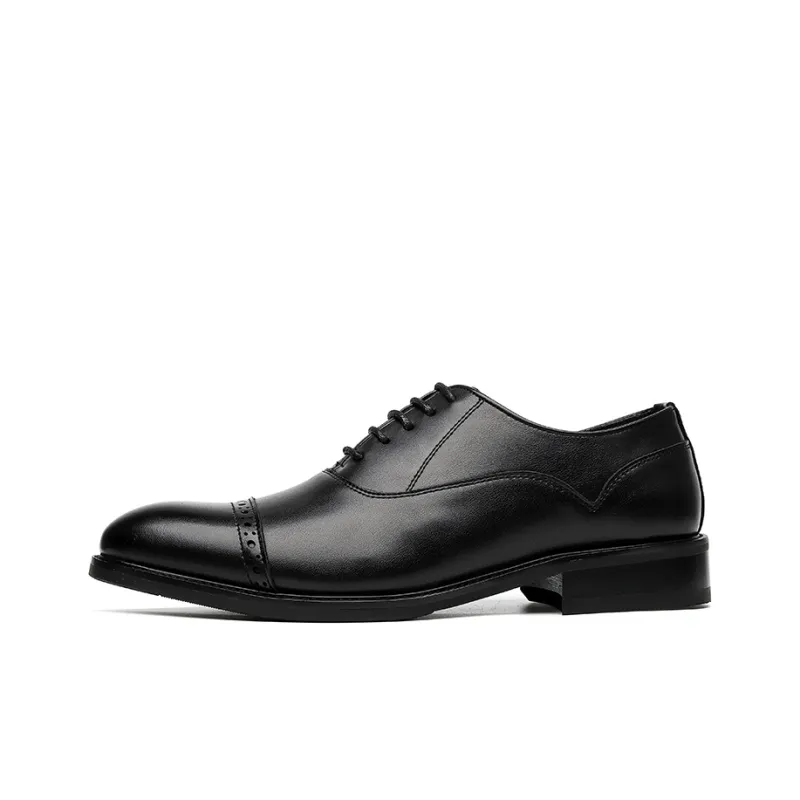 XIAOTOULANG Dress Shoes Men Low Top Black/Brown-0