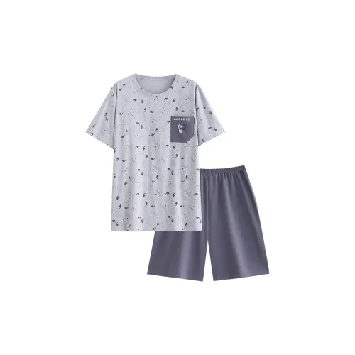 Follow The United States Pajama Set Men's Gray
