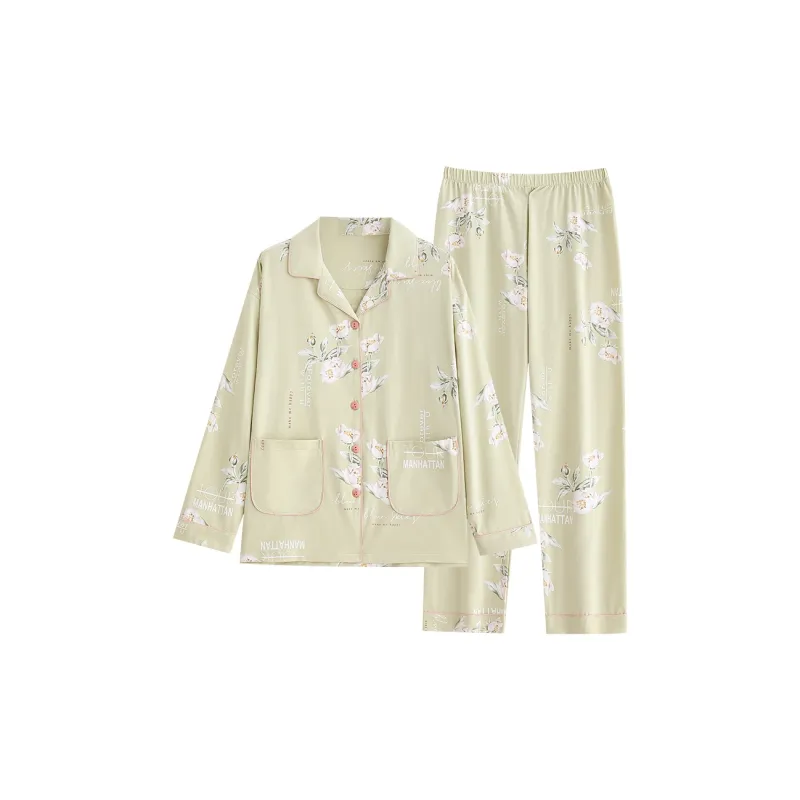 Follow The United States Pajama Set Women's Light Green-0