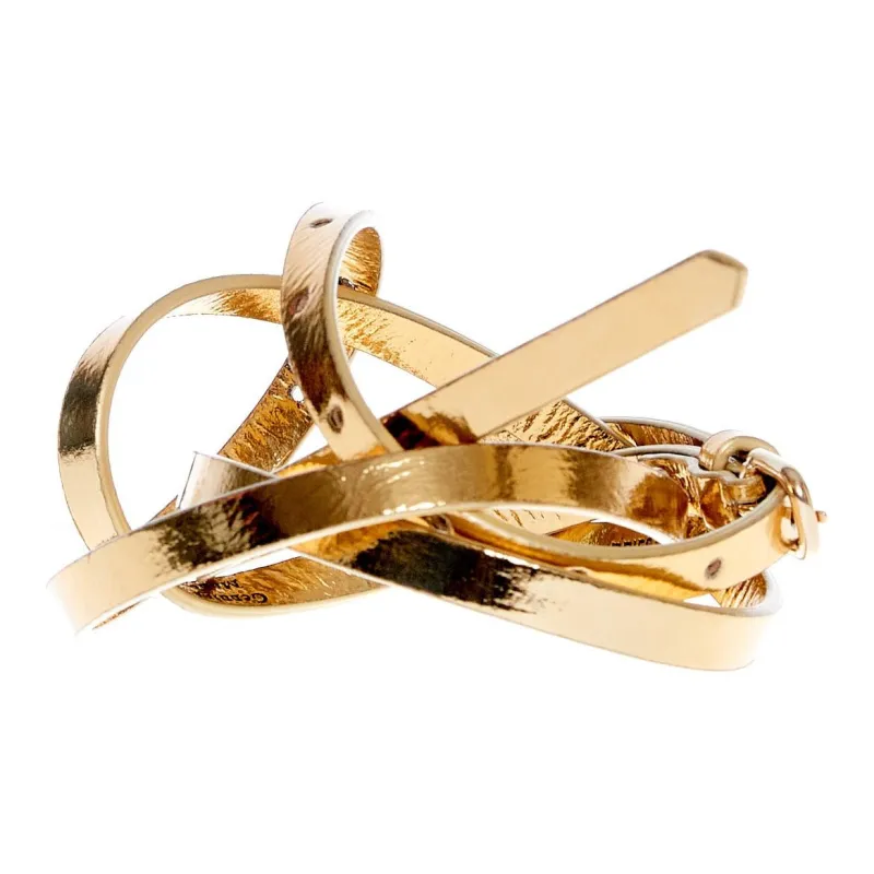DRIES VAN NOTEN Solid Color Design Belt Women's Gold Width 1.5CM-1