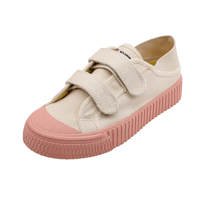 MINGKUANG Canvas Shoes Women's Low Top Pink-1