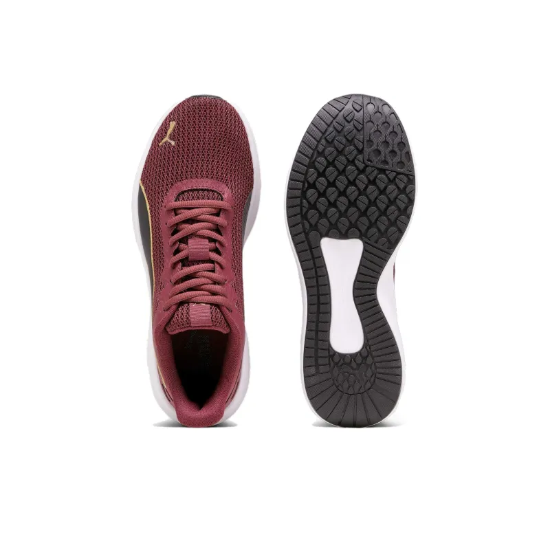 PUMA Transport Slip-Resistant Low-Top Running Shoes Women's Red Black And Gold-3