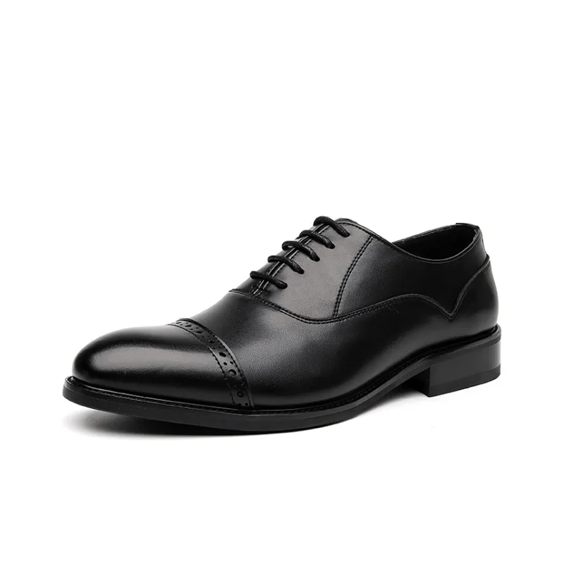 XIAOTOULANG Dress Shoes Men Low Top Black/Brown-1