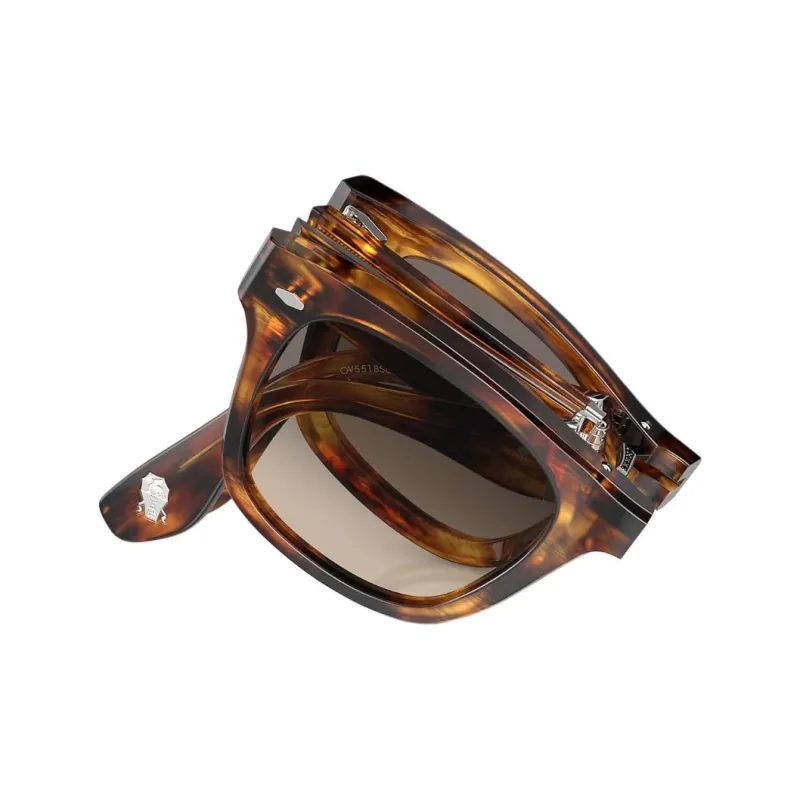 Oliver Peoples Acetate Irregular Shape Sunglasses Unisex Tortoiseshell-3