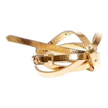 DRIES VAN NOTEN Solid Color Design Belt Women's Gold Width 1.5CM