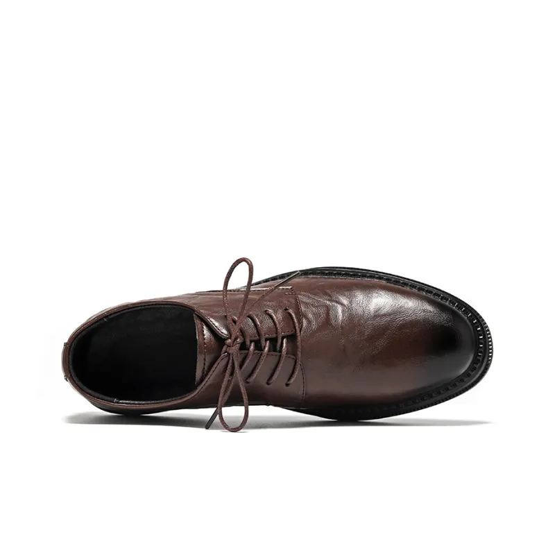 XIAOTOULANG Dress Shoes Men Low Top Black/Brown-11