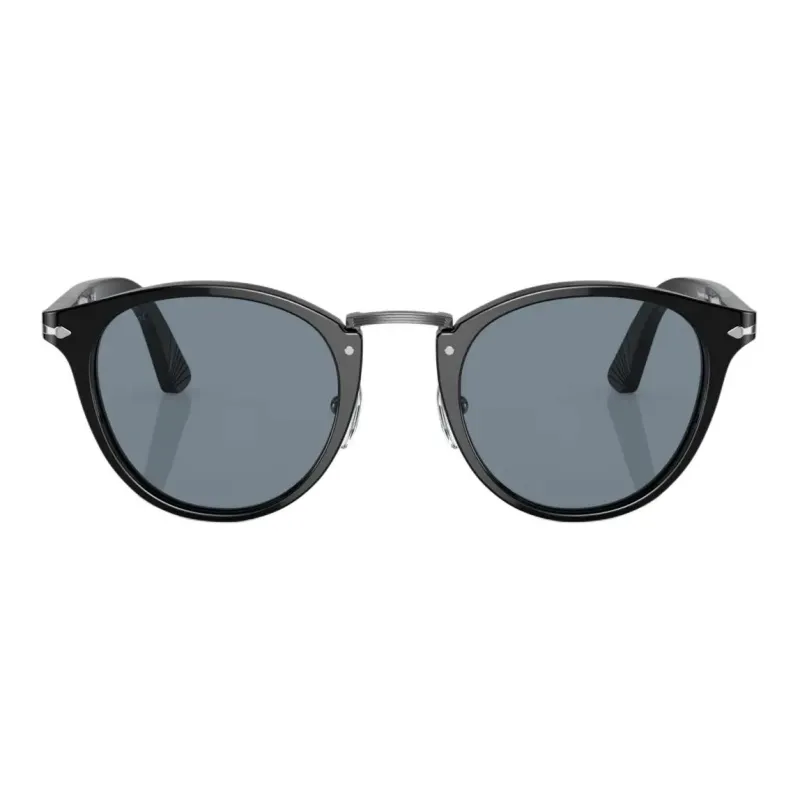 PERSOL Oval Sunglasses Men's Black-0