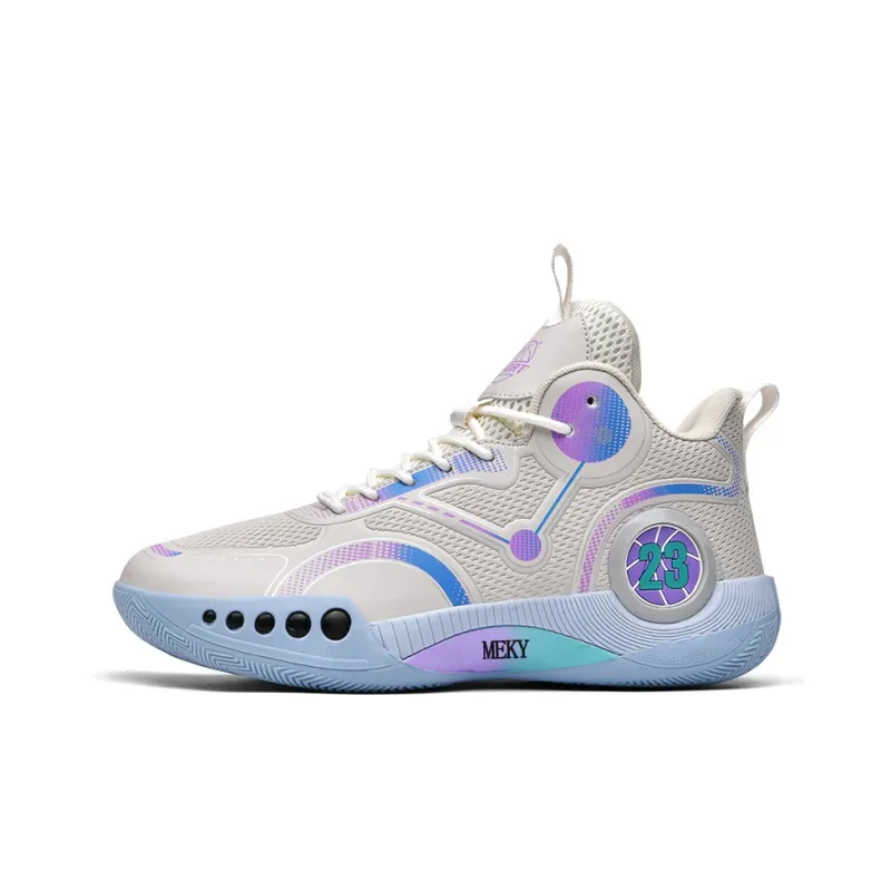 MEKY Cushioned Slip-Resistant Abrasion-Resistant Breathable Mid-Top Basketball Shoes Unisex-6