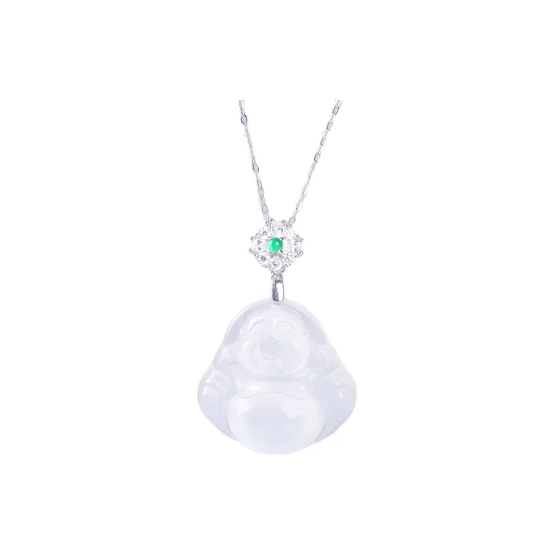 Artisan Lock Heart Jade Chalcedony Jade Necklaces Women's-0