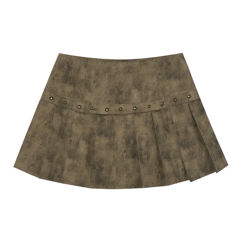 I'M ONE Casual Short Skirts Women's Khaki Brown-1