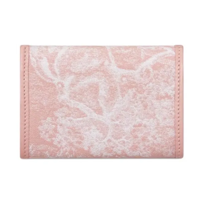 DIOR 30 Montaigne Jacquard Fabric Wallet Women's Pink-2