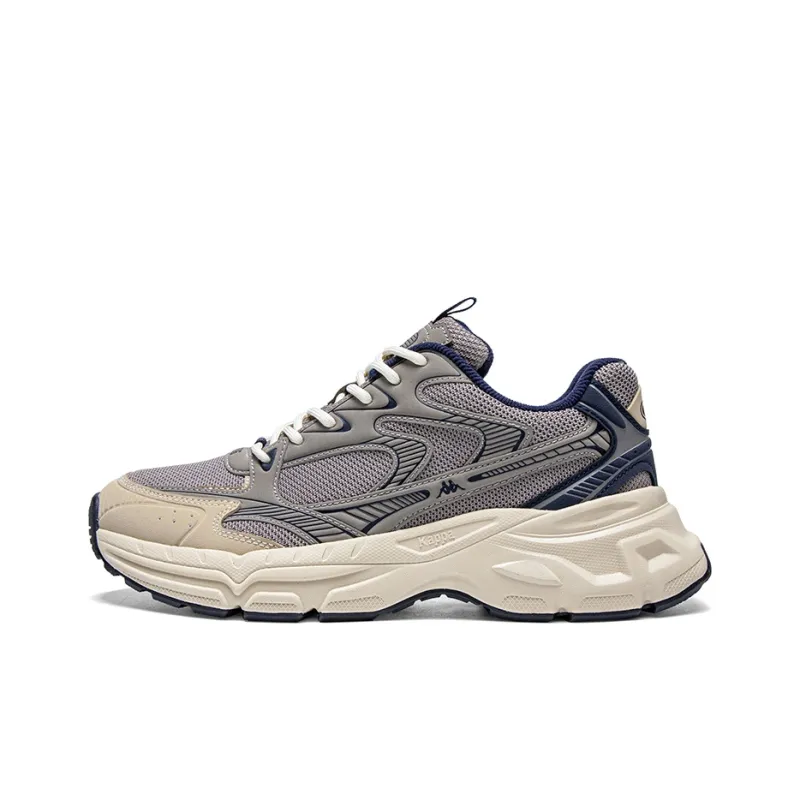 Kappa Anti Slip And Wear Resistant Breathable Low Top Running Shoes Unisex Gray Beige Blue-0