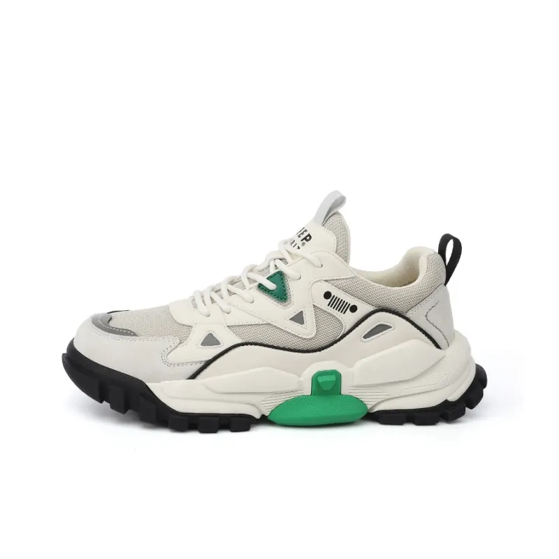 JEEP SPIRIT Cushioning Anti-Slip Wear-Resistant Breathable Height Increasing Low-Top Casual Shoes Men's Light Sandy-0