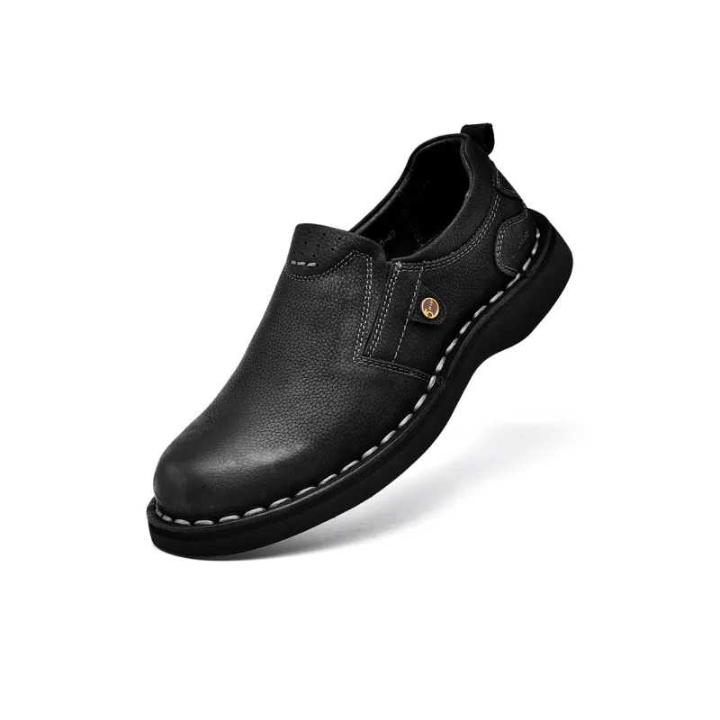 Laoks Men's Casual Shoes Men Low Top Black/Light Brown/Dark Brown-2