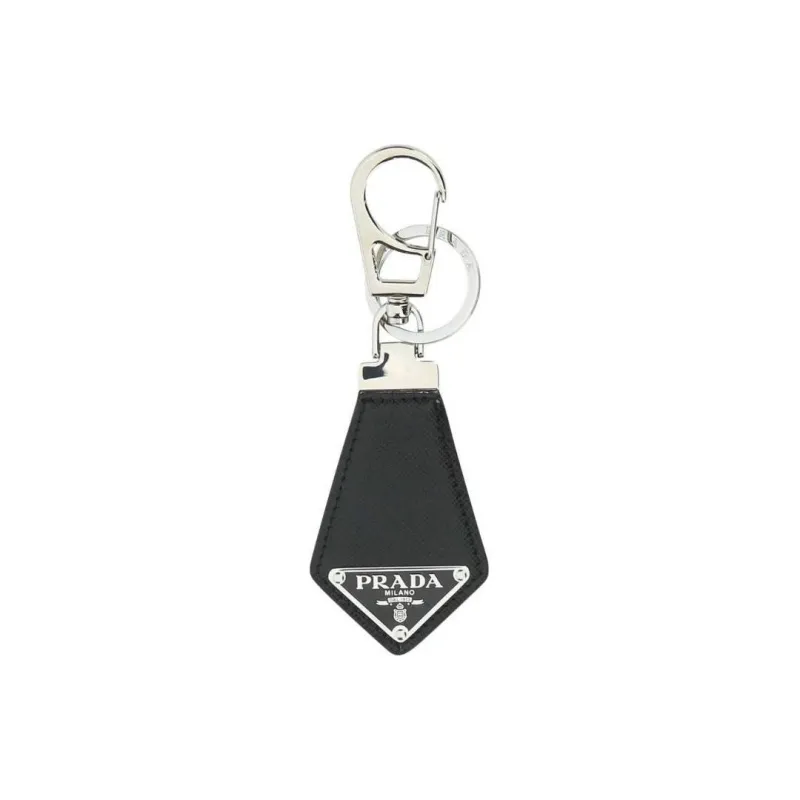 PRADA Triangle Logo Keychain-0