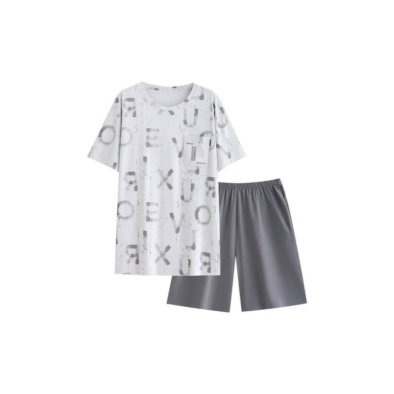 Follow The United States Pajama Set Men's Gray-0
