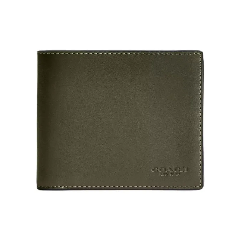COACH 3 IN 1 Wallet Calfskin 3-in-1 Wallets Mini Men's Army Green-0