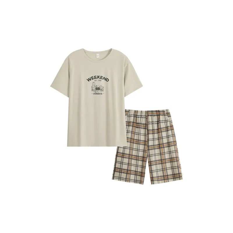 Sha Qian Pajama Set Summer Men's Sprout Green-0