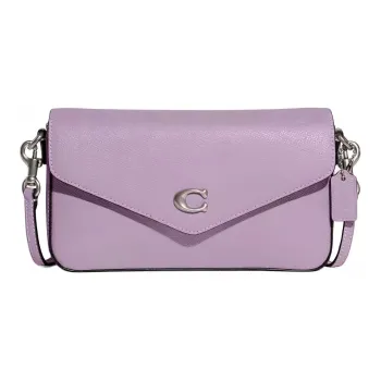 COACH Wyn Grained Leather Envelope Bag Shoulder Bag Crossbody Bag Small Size Women's Light Purple