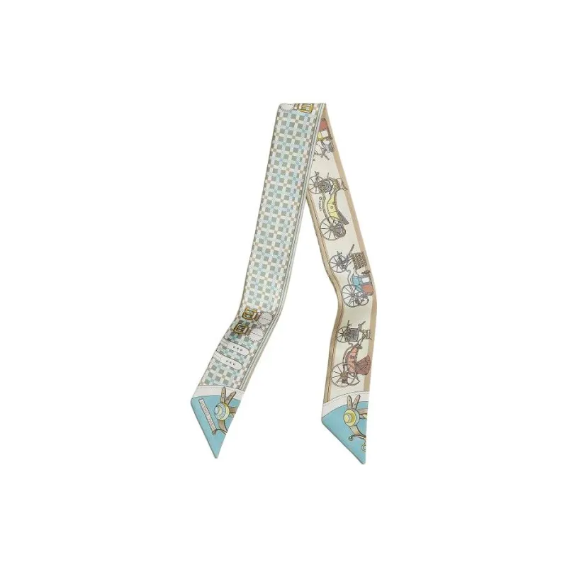 HERMES Silk Scarves Women's Beige-0