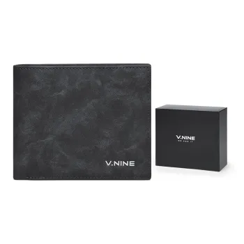 V.NINE Synthetic Leather Card Holder Men's Wallet Medium Size Men's Brown/Black/Blue