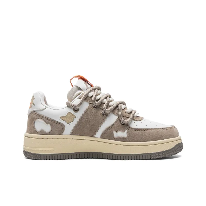 Kappa Anti Slip Wear Resistant Low Top Skateboard Shoes Women's Winter White/Oxford Brown-1