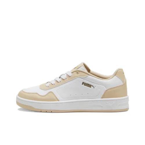 PUMA Court Classy Slip-Resistant Low-Top Skateboard Shoes Women's White Yellow
